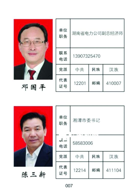 湘潭市人大常委會(huì)官網(wǎng)公開的湖南省委書記徐守盛和湘潭市委書記陳三新的信息。兩人均為湘潭選出的湖南省人大代表，陳三新同時(shí)是湘潭市人大代表。</p><p>