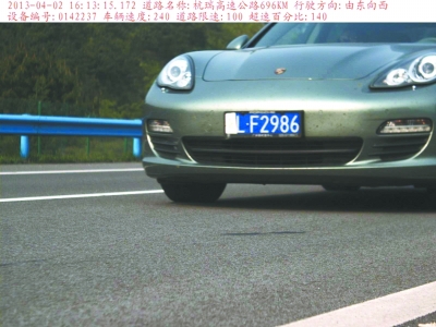 　保時(shí)捷飆車(chē)被拍瞬間。湖北省高警總隊(duì)供圖