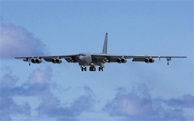 美軍B-52戰(zhàn)略轟炸機(jī)。其為韓三大核保護(hù)傘之一。