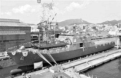 9月11日，韓國釜山，韓國海軍新一代登陸艦“天王峰”號舉行了下水儀式。
