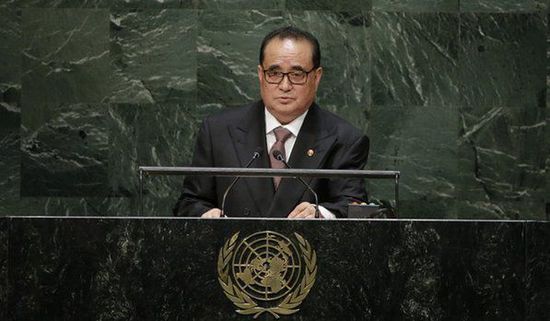 9月27日，朝鮮外相李洙墉在聯(lián)大發(fā)表講話。
