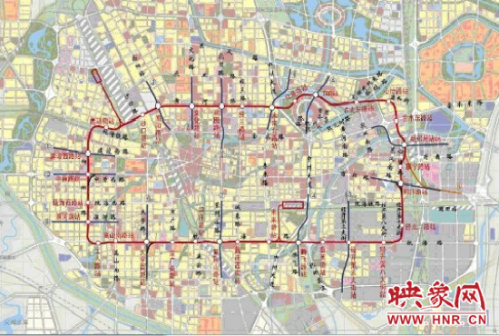 鄭州地鐵5號(hào)線線路圖。