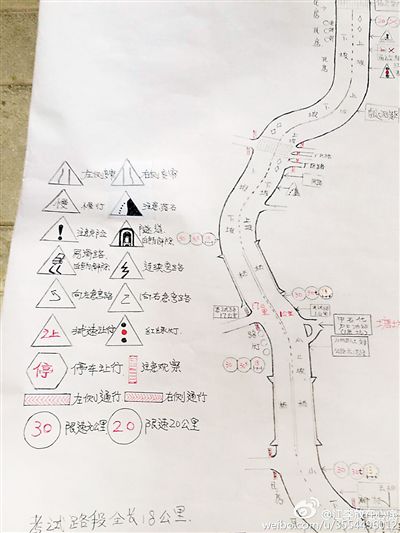 大叔手繪7米長(zhǎng)卷，為考“科目三”真是拼了