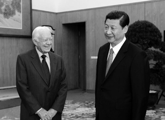 2012年12月13日，中共中央總書記習(xí)近平在中南海會(huì)見美國(guó)前總統(tǒng)卡特