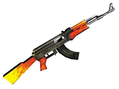 AK47步槍：哈馬斯大量仿制，是武裝分子主要武器。