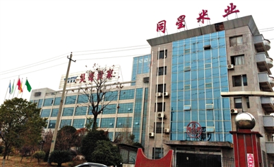 月11日，婁底市經濟技術開發(fā)區(qū)內，同星米業(yè)和吳哥世家兩家公司因借貸資金鏈斷裂，公司大門緊鎖。新京報記