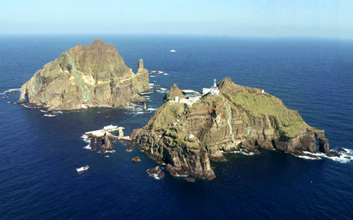 資料圖：日韓爭議島嶼，韓國稱“獨島”，日本稱“竹島”。