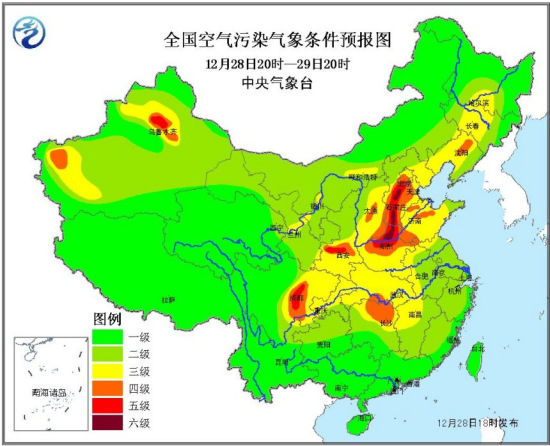 京津魯及冀中南、豫北將有輕到中度霾局地重度霾