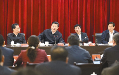 3月18日，習近平聽取蘭考縣教育實踐活動情況匯報，并發(fā)表重要講話。